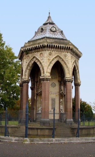 The Burdett-Coutts Fountain - the fencing has since been removed