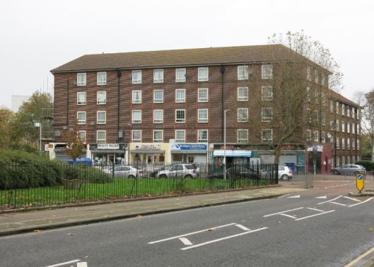 Turnham House and shops