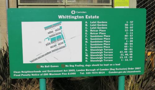 According to Su Rogers, 'those wilful local authority signboards at the main entrance to postwar estates' indicated by the very existence 'failure by the architect to achieve any sort of order'