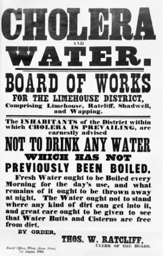 Limehouse District Board of Works cholera poster 2