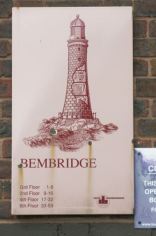 A contemporary sign for Bembridge House. Its naming reflects the original Deptford location of Trinity House. 