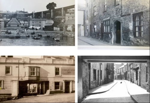 Images of old Waterside, the Passage House Inn and the former Tamar Street at bottom