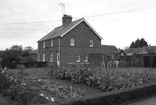 This side view shows the extensive allotment gardens attached to the homes