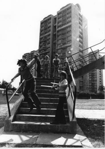 Children at play on the Estate, 1976