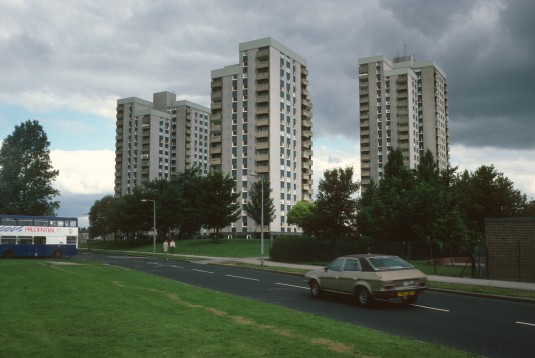 View of blocks on Thorpepark Road 1987 TB Homethorpe cluster